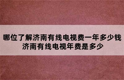 哪位了解济南有线电视费一年多少钱 济南有线电视年费是多少